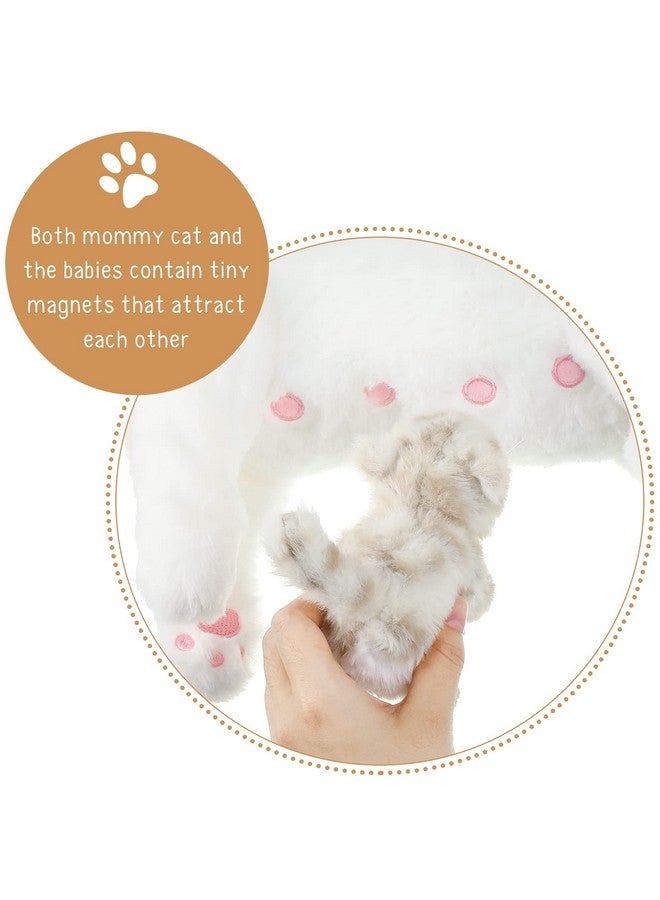 Skylety Nurturing Cat Stuffed Animal with 4 Plush Kittens, Cat Baby Stuffed for Girls and Boys Plushy Mommy Kitty with Baby Kittens for Birthday Party Favors Gifts(Lovely Style) - Image 3