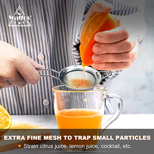 Walfos Mini Fine Mesh Tea Strainer, Stainless Steel Small Sifter with Sturdy Handle, 2.7 Inch Kitchen Metal Sieve for Tea, Coffee, Cocktail, Juice, Sugar and Spices - Image 4