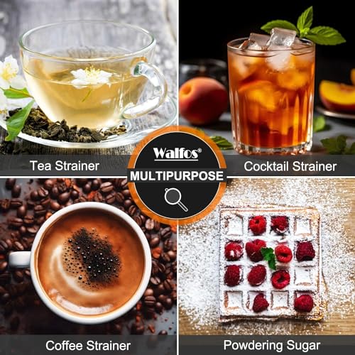 Walfos Mini Fine Mesh Tea Strainer, Stainless Steel Small Sifter with Sturdy Handle, 2.7 Inch Kitchen Metal Sieve for Tea, Coffee, Cocktail, Juice, Sugar and Spices - Image 2