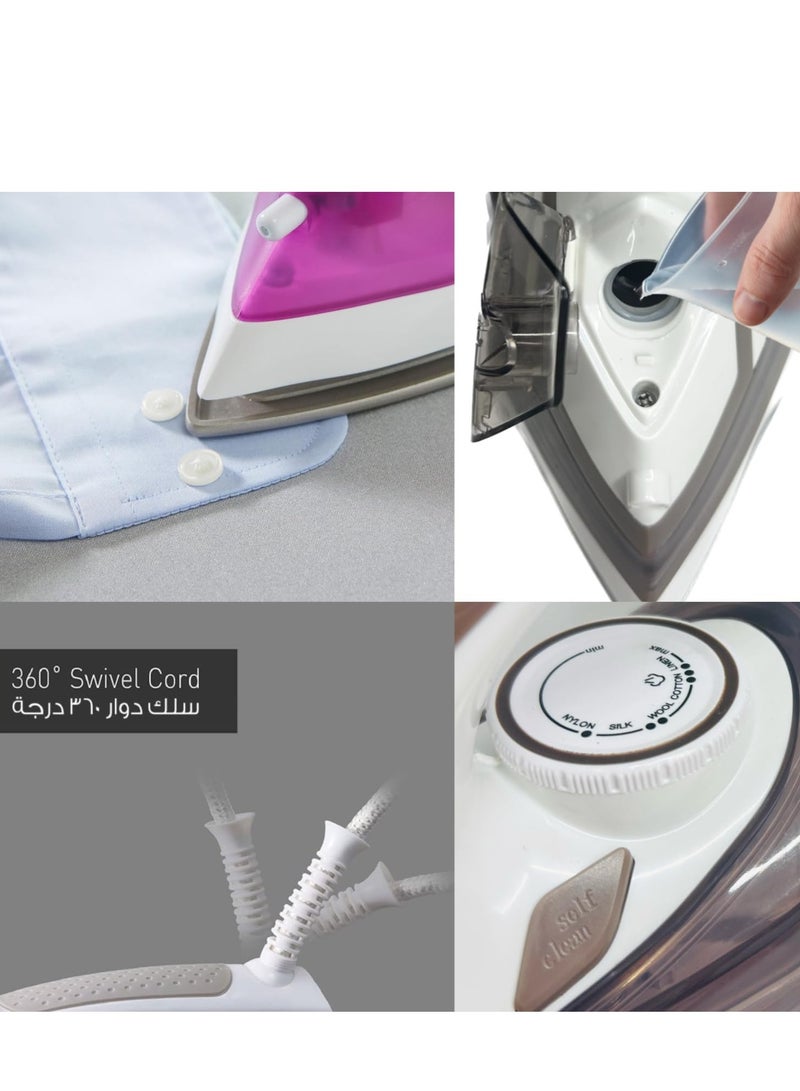 Wtrtr HOMETIME 2200W Steam Iron,Ceramic Coated Sole plate,1 Years Warranty.2059-P (Purple)  - Image 5