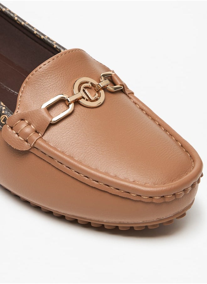 Le Confort - Women's Metal Accent Slip-On Loafers with Wedge Heels - Image 1