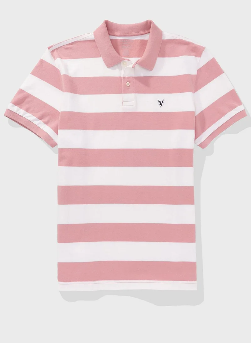 امريكان ايجل Stripe Detail Collar Polo Shirt