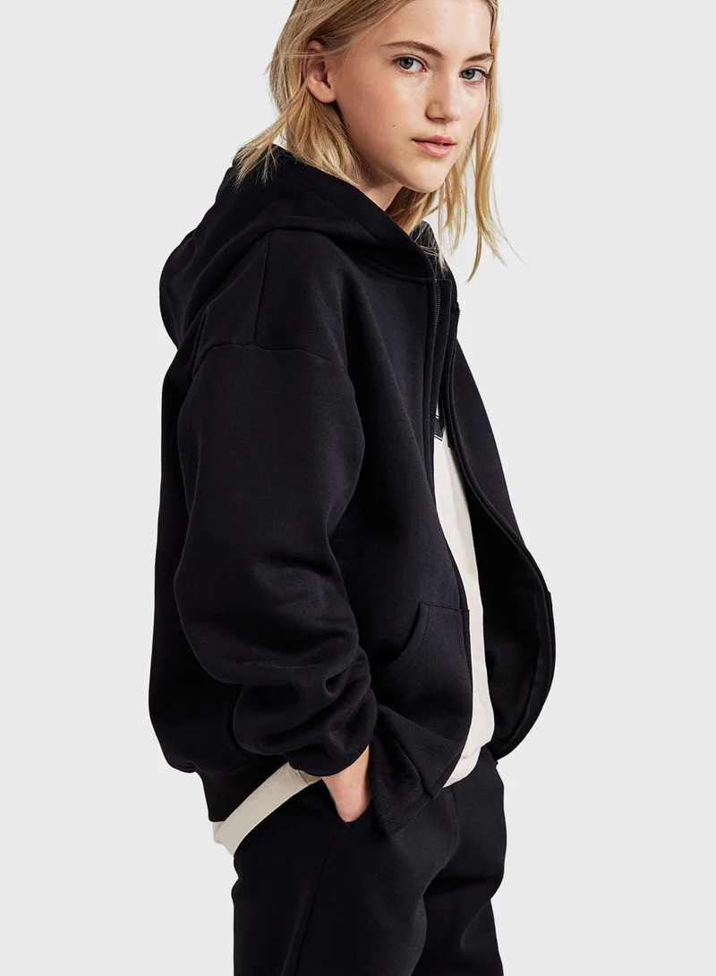 H&M Youth Essential Zip Through Hoodie