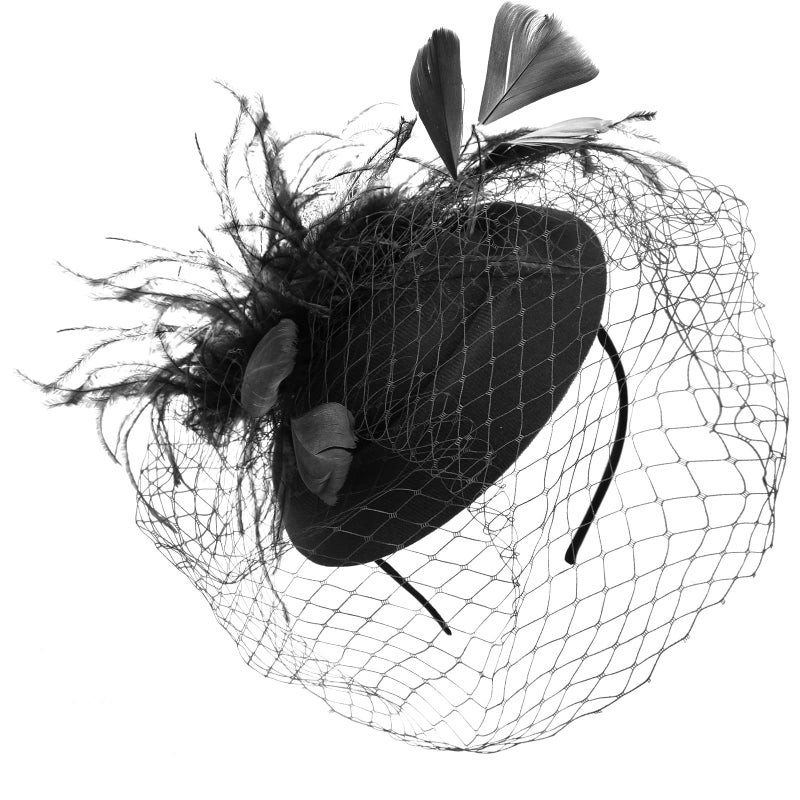 DRESHOW Fascinator Hats Cocktail Tea Party Bow Hat Netted Pillbox Hat with Hair Clip and Headband for Women and Girls - Image 2