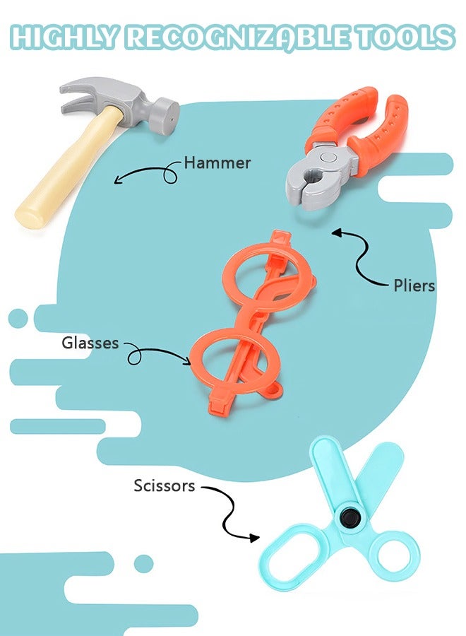 GROIC 72 Pieces Kids Assembling Tools Set Box Construction Accessories Pretend Toys Building Blocks Educational Toys with Carry Case - Image 3