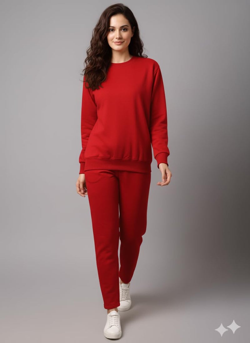 Mack Jonney Solid Track Suit for Women | Co-ord Set | Warm Fleece Tracksuit Set-M5201 - Image 2