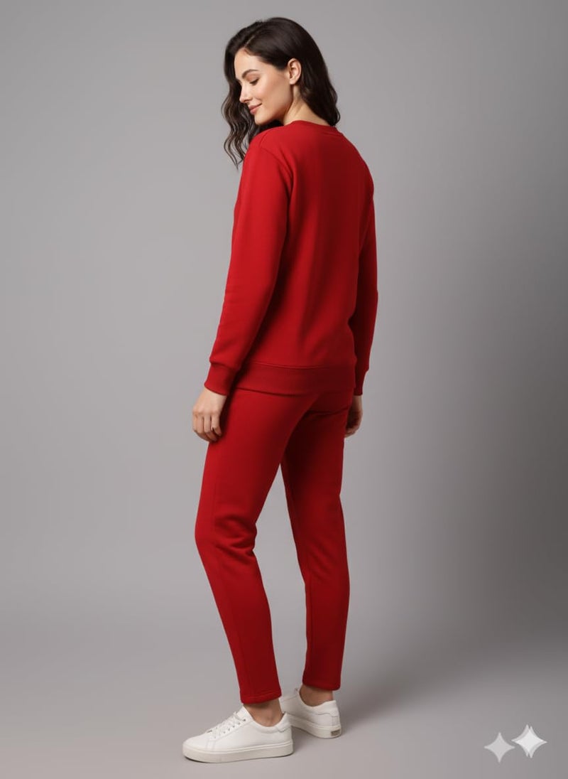 Mack Jonney Solid Track Suit for Women | Co-ord Set | Warm Fleece Tracksuit Set-M5201 - Image 3