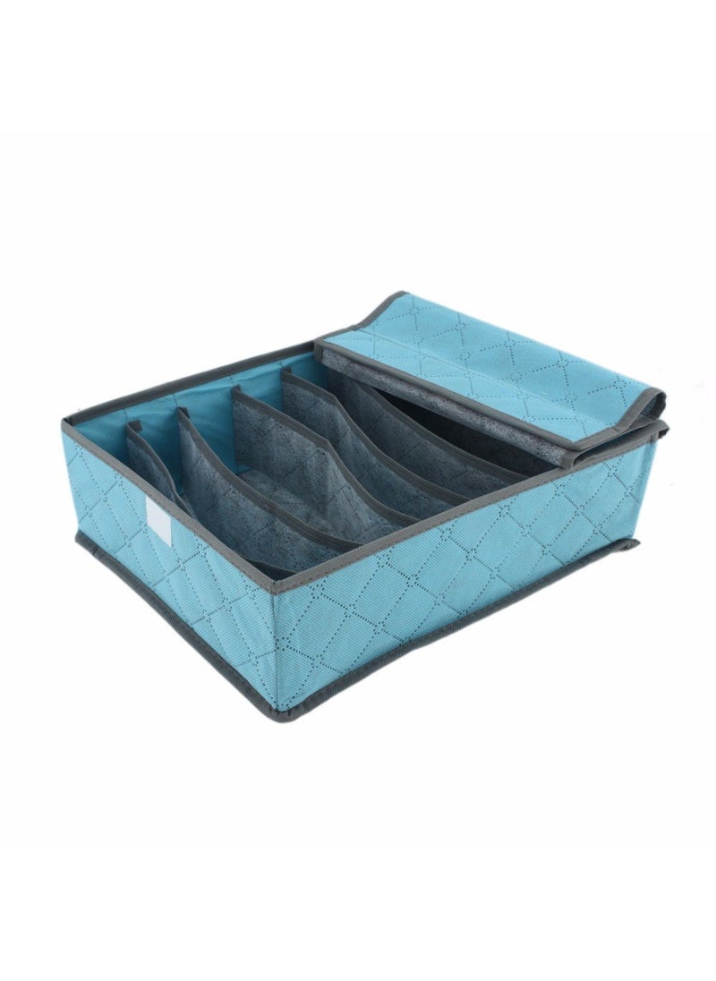 CONNECTWIDE CONNECTWIDE® Bamboo Charcoal 5 Parallel Grid Non-Woven Organizer Package Dimension:-33 x 15 x 5 cm (Blue)  - Image 2