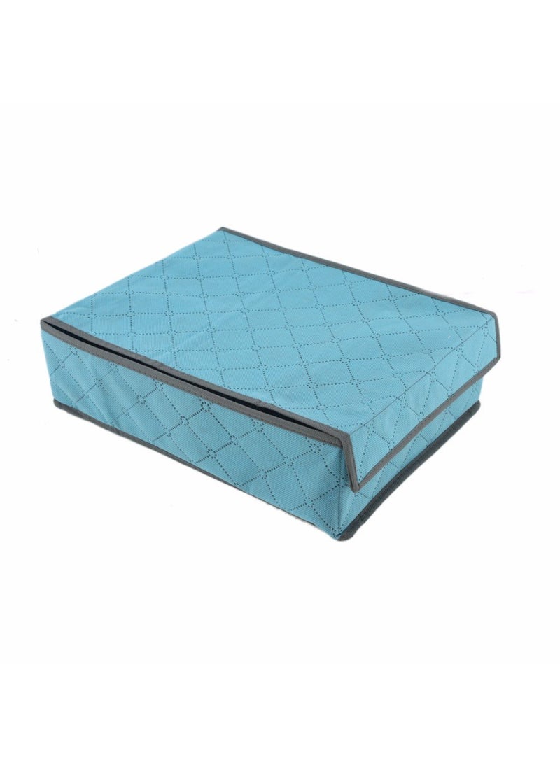 CONNECTWIDE CONNECTWIDE® Bamboo Charcoal 5 Parallel Grid Non-Woven Organizer Package Dimension:-33 x 15 x 5 cm (Blue)  - Image 1