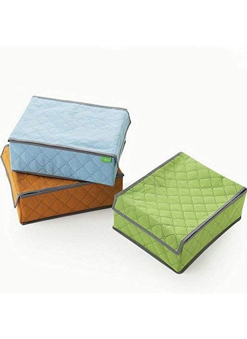 CONNECTWIDE CONNECTWIDE® Bamboo Charcoal 5 Parallel Grid Non-Woven Organizer Package Dimension:-33 x 15 x 5 cm (Blue)  - Image 3