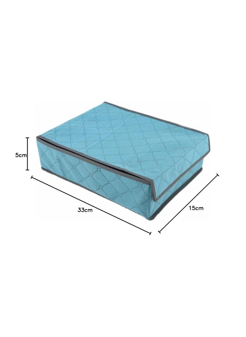 CONNECTWIDE CONNECTWIDE® Bamboo Charcoal 5 Parallel Grid Non-Woven Organizer Package Dimension:-33 x 15 x 5 cm (Blue)  - Image 5