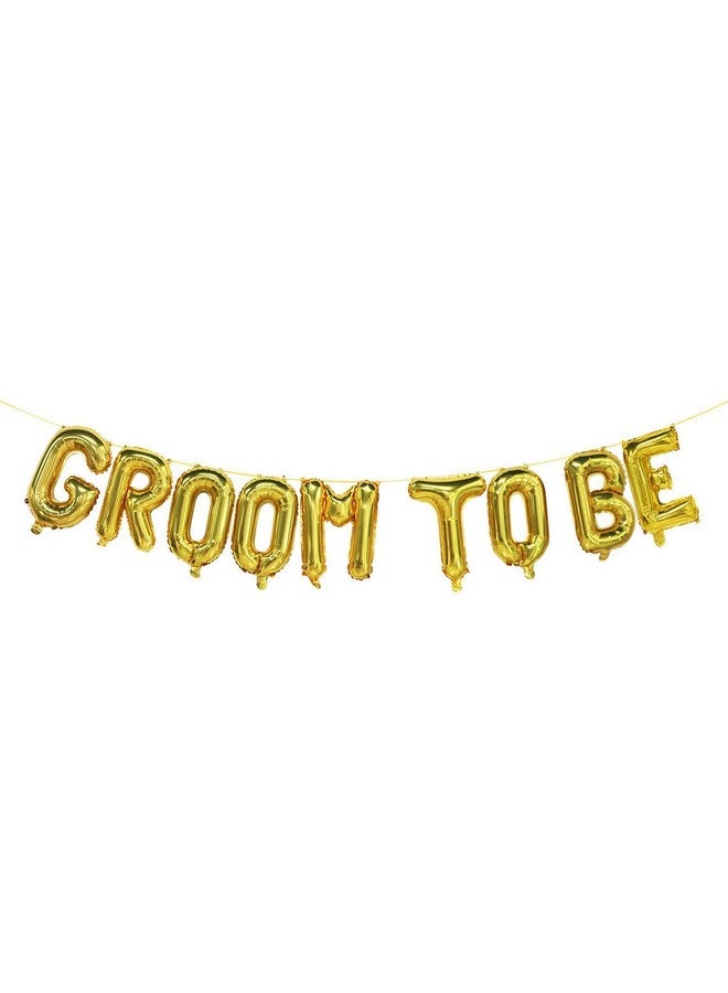 Atpata Funky Groom To Be Alphabetic Party Golden Balloon Bouquet for Marriage Functions Decorations, (Model: Foil-GroomToBeGD), Large - Image 2