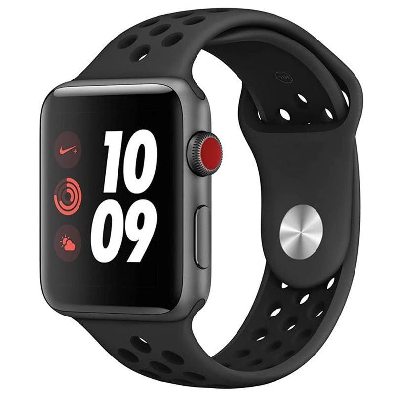 eWINNER Breathable Silicone Sport Holes Band Compatible with Apple Watch Series Ultra/10/9/8/7/6/5/4/3/2/1 SE Nike+, 49/45/44/42/41/40/38mm - Image 2