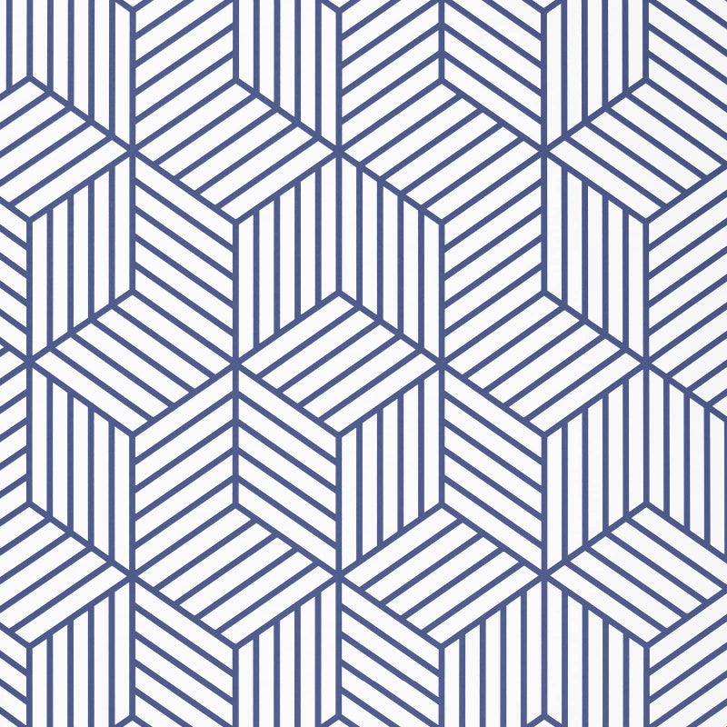 WENMER 1771x118 Geometric Hexagon Wallpaper Peel and Stick Blue White Contact Paper Geometric Contact Paper Removable Self Adhesive Wallpaper Vinyl Film for Shelf Drawer Home Use