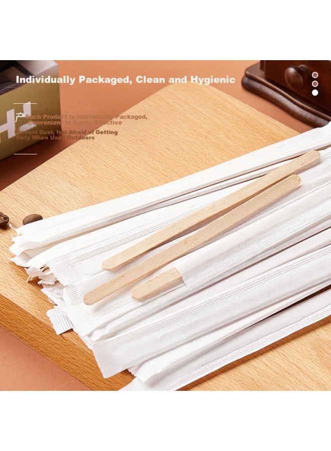 Star Square Xingfang Stirring Rod, 14Cm Wooden Disposable Coffee Stirrer, Portable Individual Packaging, 500 Pieces - Image 2