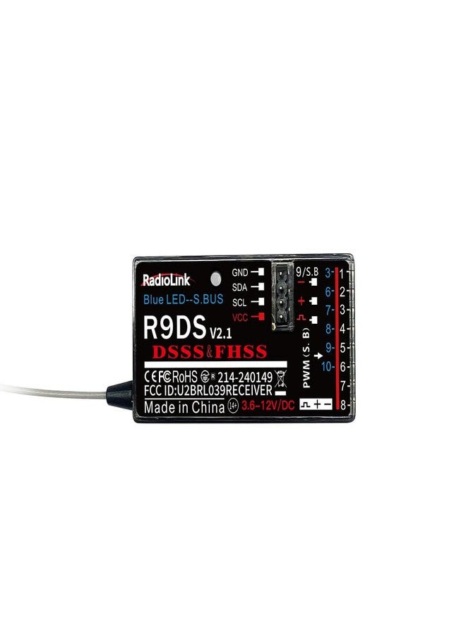 Radiolink R9DS 10 Channels 2.4GHz RC Receiver SBUS/PWM Long Range Control for Airplane/Car/Multirotors, Compatible with Transmitter AT9/AT9S/AT9S Pro/AT10II/AT10 - Image 1