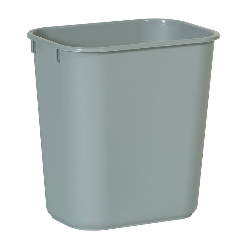 Rubbermaid Commercial Products Deskside Wastebasket/Trash Can, 3.25-Gallon/13-Quart, Gray, Plastic, for Bedroom/Bathroom/Office, Fits Under Desk/Sink/Cabinet, Pack of 12
