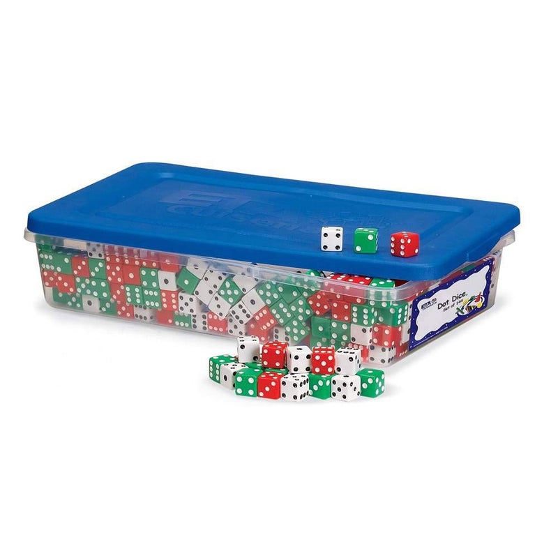 hand2mind Red Green and White Dot Dice Set of 144