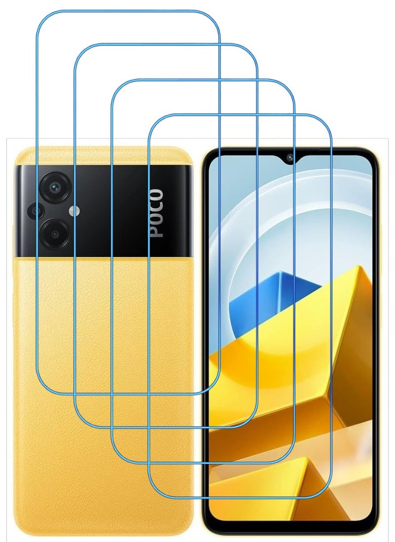 ACLIX 4 Pieces Antistatic ESD Dustproof Premium Quality High Definition Clear Tempered Glass Screen Protector Designed For Xiaomi Poco M5 - Image 1