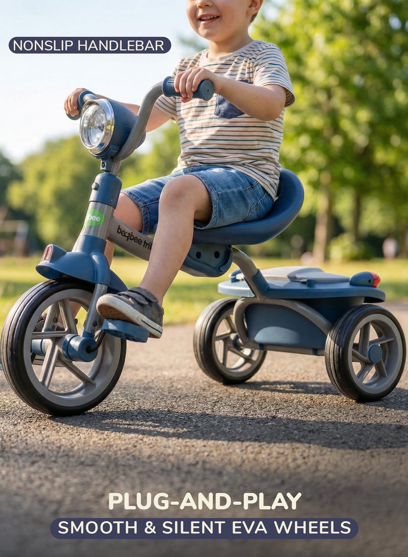 Baybee Flyer Tricycle for Kids Toddler Foldable Tricycle with Back Stroge & Head light for 2 to 5 Years Boys and Girls Kids Trike - Image 5