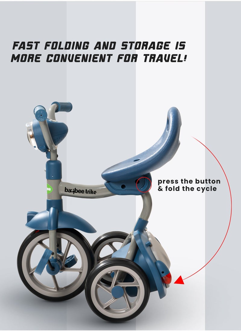 BAYBEE Baybee Flyer Tricycle for Kids Toddler Foldable Tricycle with Back Stroge & Head light for 2 to 5 Years Boys and Girls Kids Trike  - Image 4