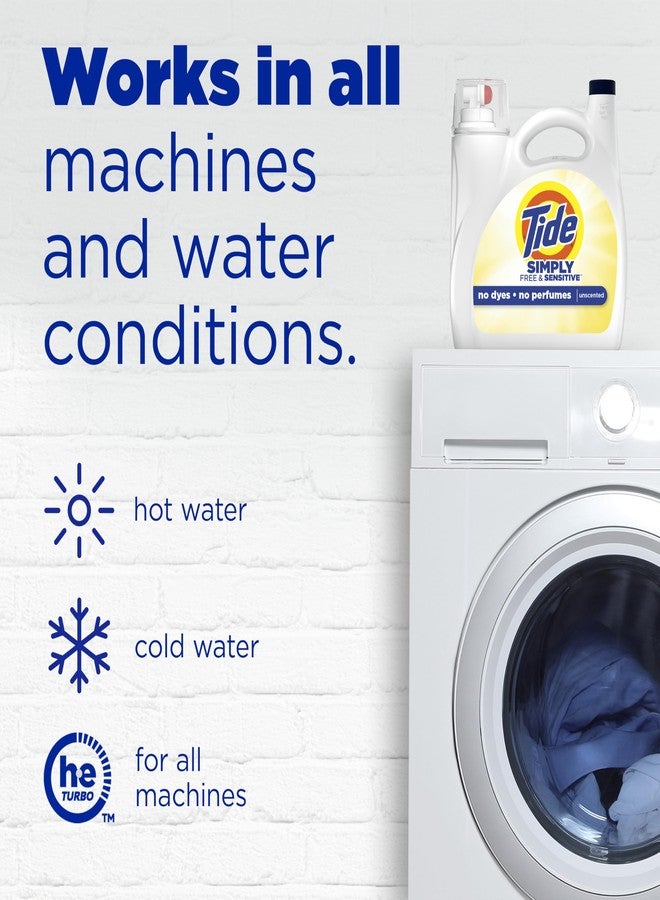 Tide Simply Liquid Laundry Detergent, Free & Sensitive, 89 Loads, 117 oz, Tide Liquid Laundry Detergent, Laundry Soap - Image 4