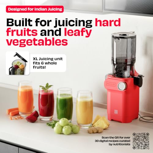 NUUK DRIP Cold Press Juicer For Home | Max Nutrition | Easily Juices Hard Fruits & Veggies | No Chopping with 108mm Wide Chute | Easy Assembly & Cleaning | Tritan Jars for Max Safety | 6 Year Warranty - Image 3