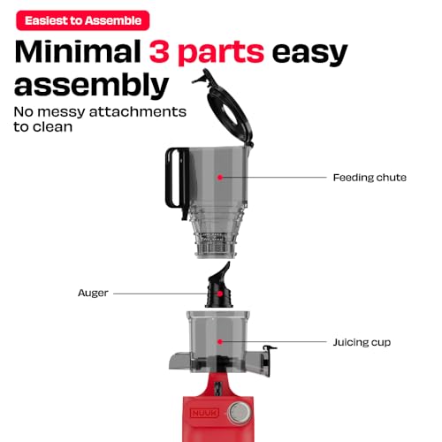 NUUK DRIP Cold Press Juicer For Home | Max Nutrition | Easily Juices Hard Fruits & Veggies | No Chopping with 108mm Wide Chute | Easy Assembly & Cleaning | Tritan Jars for Max Safety | 6 Year Warranty - Image 4