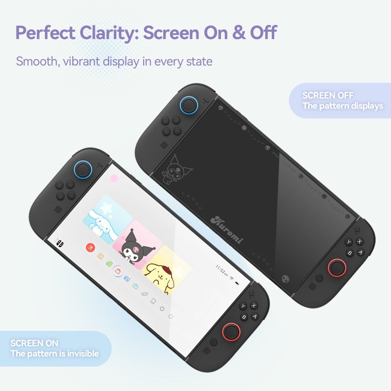 Kuitmor Tempered Glass Screen Compatible with Switch 2 â€“ 9H Hardness Anti-Scratch, Ultra HD Clear, Bubble-Free Kit, Hidden Pattern (Off-Screen Design) 1Pack - KLM - Image 2