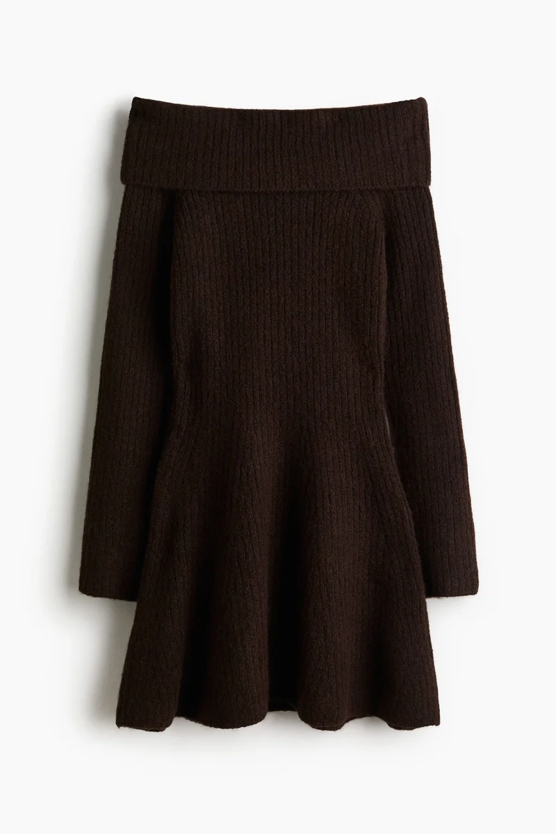 H&M Rib-knit off-the-shoulder dress