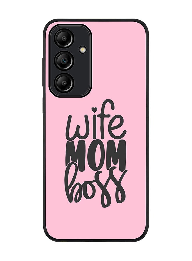 Stylizedd Rugged Black Edge Case for Samsung Galaxy A35, Slim fit Soft Case Flexible Rubber Edges Anti Drop TPU Gel Thin Cover -  Wife Mom Boss - Image 1