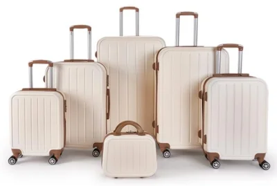 LIMRA A travel bag set consisting of 6 luggage bags Beige/Gold color, size 32"/28"/24"/20"/16"/12 inches