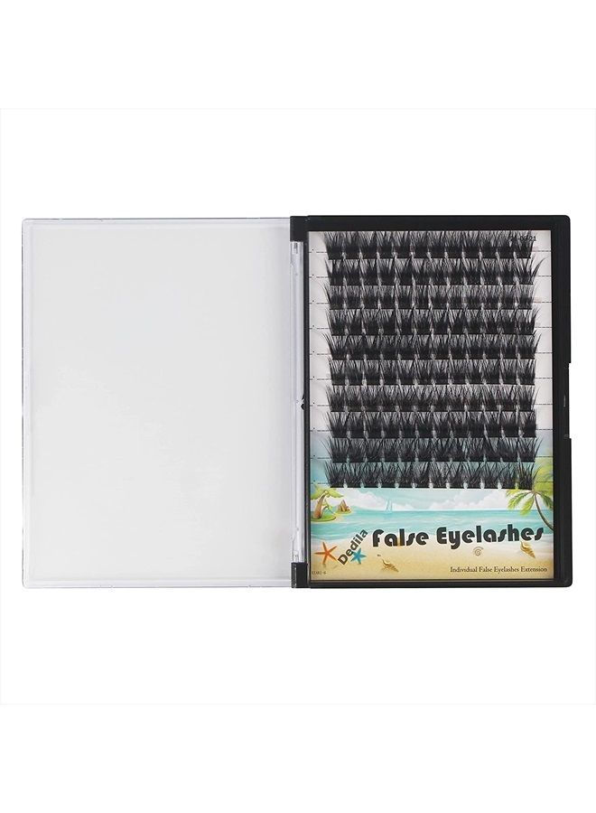 Dedila Large Pack 8-20mm to Choose D Curl Cluster Eyelash Extensions D Curl Wide Stem Individual False Eyelashes Dramatic Volume Eye Lashes Set Home DIY Lashes (14mm) - Image 5