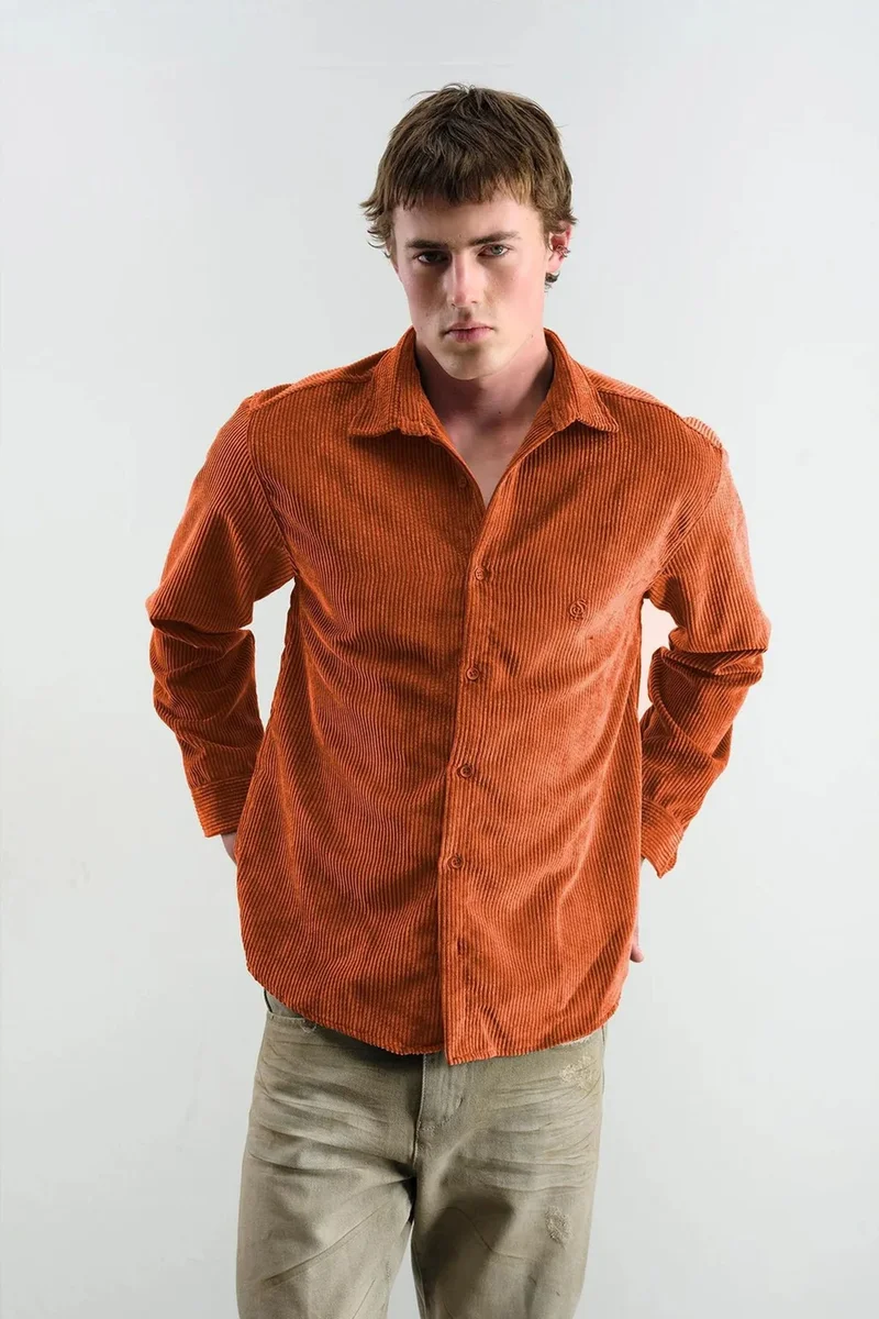 GIESTO Oversized Velvet Shirt