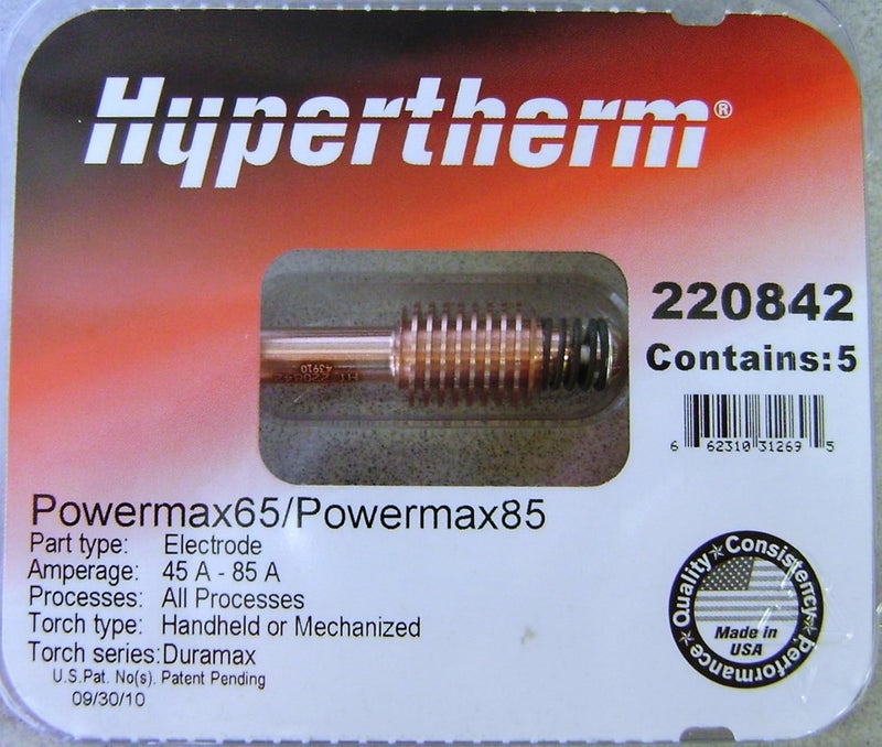 220842 Electrode, Duramax and Duramax Lock, 10-105 A, 5 pack