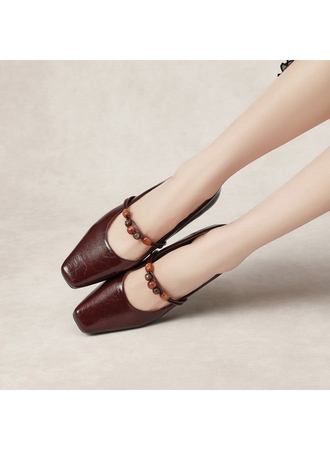 St&Sat French Retro Shallow Mouth Small Leather Shoes Women 2026 New Autumn Pointed Toe Stylish Versatile Literary Mary Jane - Image 3