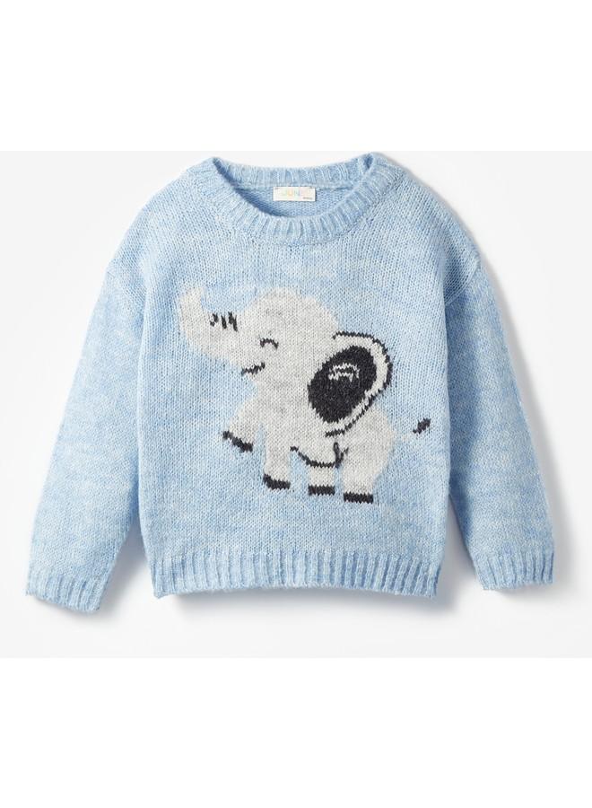 June Baby Boy Patterned Sweater Navy - Image 1