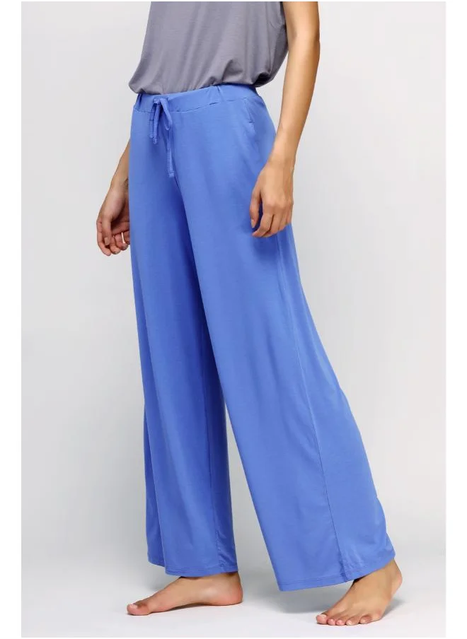NeceSera Relaxed Blue Flared Lounge Pant