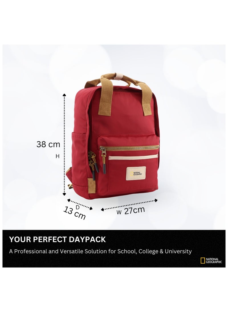 NATIONAL GEOGRAPHIC National Geographic LEGEND Large Backpack Red For Men And Women, Durable Water Resistant Padded Laptop Casual Maroon Daypack, Bag For School College Office Leisure Outdoor Travel  - Image 2