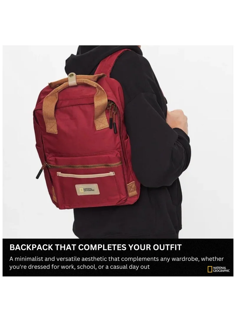 National Geographic 15 National Geographic LEGEND Large Backpack Red For Men And Women, Durable Water Resistant Padded Laptop Casual Maroon Daypack, Bag For School College Office Leisure Outdoor Travel  | Best Price UAE