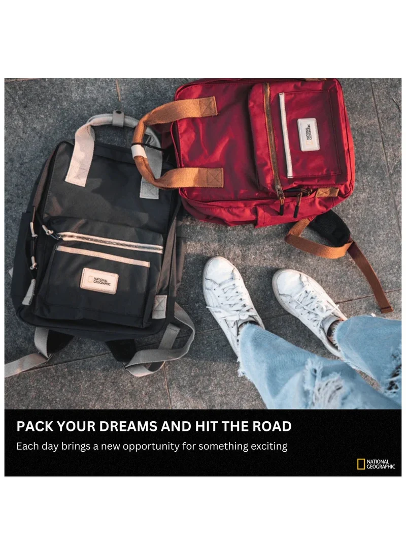 National Geographic 15 National Geographic LEGEND Large Backpack Red For Men And Women, Durable Water Resistant Padded Laptop Casual Maroon Daypack, Bag For School College Office Leisure Outdoor Travel  | Best Price UAE