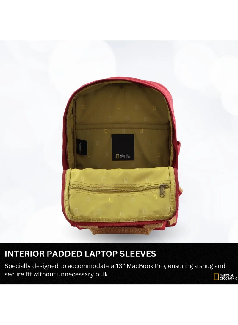 National Geographic 15 National Geographic LEGEND Large Backpack Red For Men And Women, Durable Water Resistant Padded Laptop Casual Maroon Daypack, Bag For School College Office Leisure Outdoor Travel  | Best Price UAE