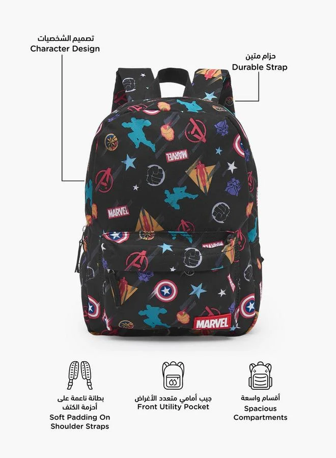 Marvel Printed School Backpack For Girls 13 Years+ With Adjustable Shoulder Straps - 18 Inches - 26x36x36 CM