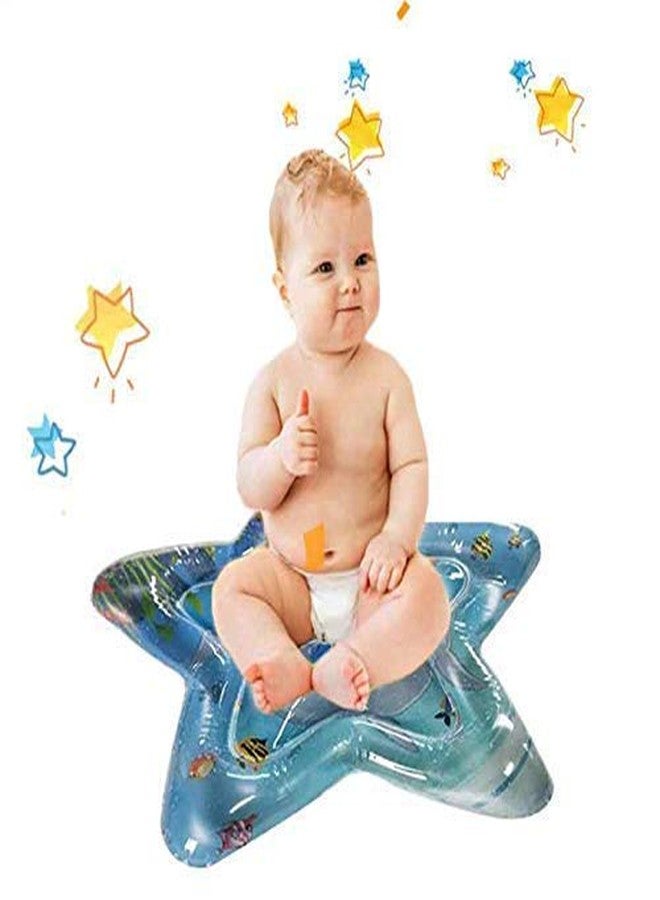 RIGJAK Star Shape Water Play Mat Toys Inflatable Tummy Time Leakproof Water Play Mat, Fun Activity Play Center Indoor and Outdoor Mat for Crawling for Little Girl & Boy (Blue) - Image 4