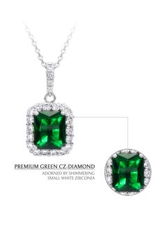 AWNL Women's Silver Pendant Necklace with Green CZ Diamonds Elegant Gift for Women Girlfriend  - Image 5