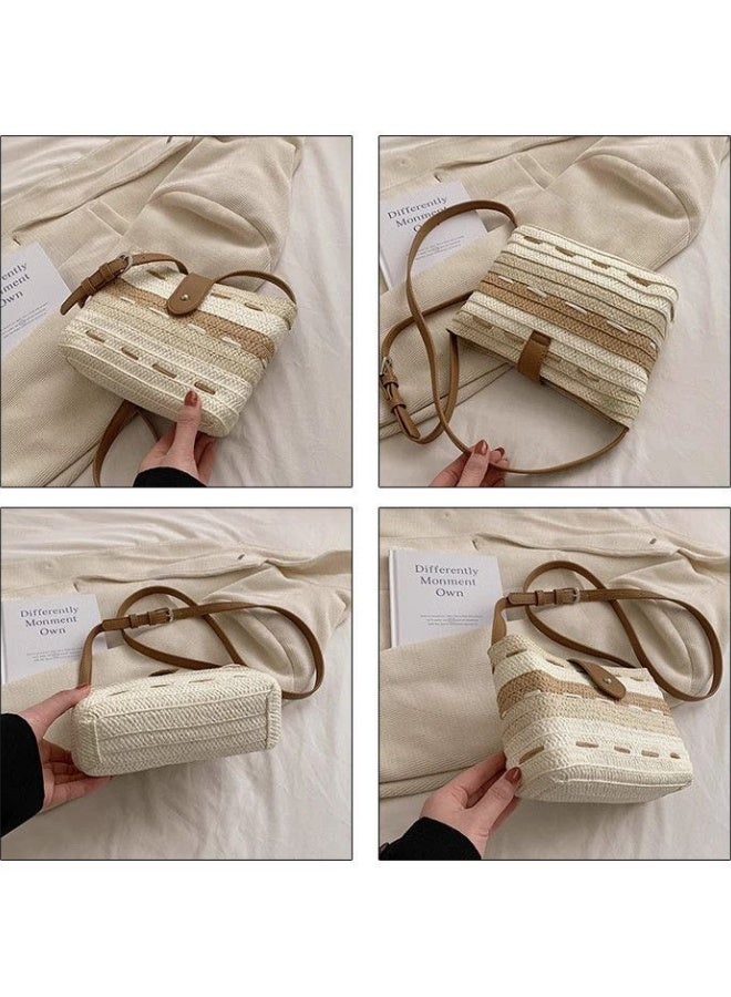 SHABILI Women's Straw Beach Bag Satchel Bag, Ladies Large Capacity Resort Tote Bag Clutch Bag Handbag, Tassel Pendant Shoulder Bag Sling Bag Side Bag Gift Bag Phone Bag for Girls and College Students  - Image 2