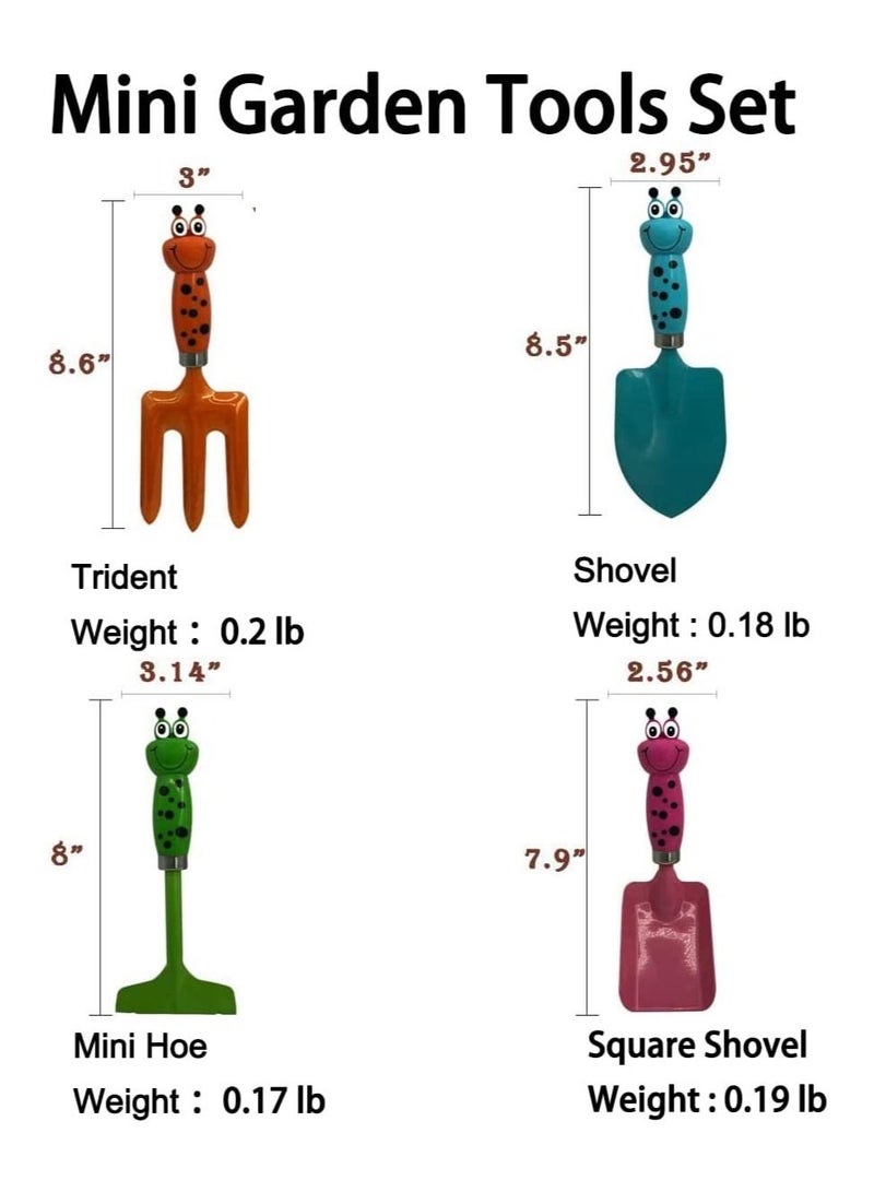 SYOSI 4 Pcs Mini Toddler Garden Tools Toy Includes Metal Shovel Trowel Children Beach Sandbox Toy for Soil Planting Digging Transplanting - Image 5