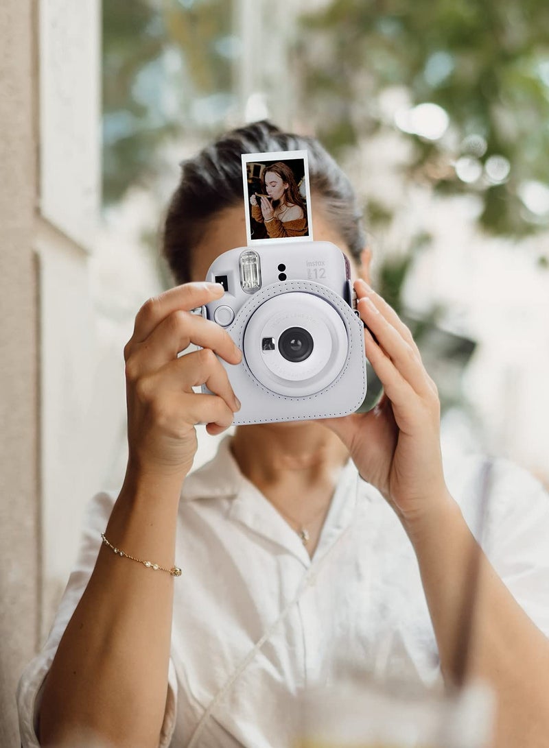 PU Leather Protective Case for Fujifilm Instax Mini 12/Polaroid Mini 12 Instant Camera, Removable Design with Adjustable Shoulder Strap for Easy Carrying and Protection. - Image 4