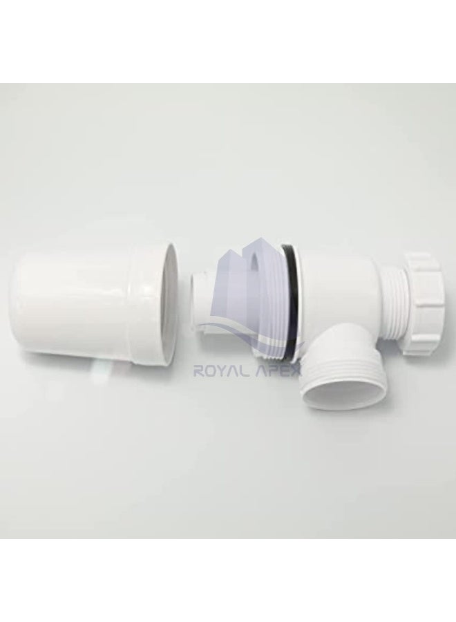 Royal Apex Pvc Bathroom Basin Sink Bottle Trap Waste Pipe 1 1/4 Inch Slip Inlet Drain Tube Kit-White - Image 3