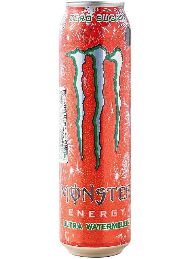 Monster Energy® Ultra Watermelon Carbonated Energy Drink | L-Carnitine + Zero Sugar + Taurine, 16.91 fl oz ℮ 500 ml
